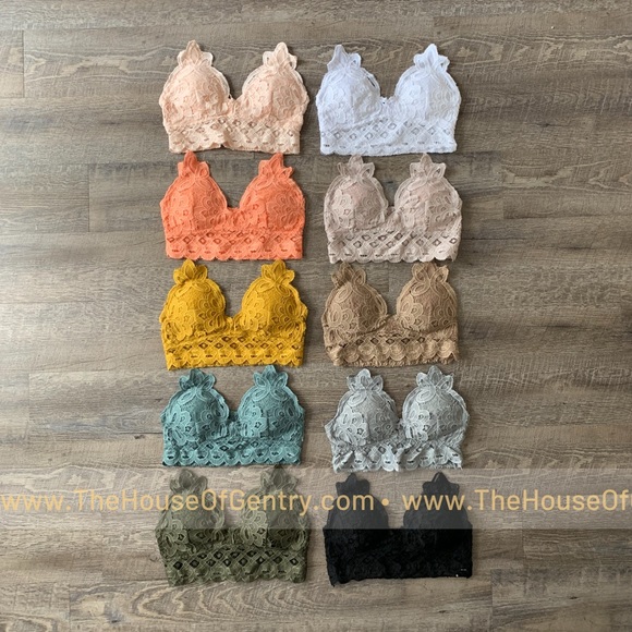 Olive Scalloped Lace Bralette - Picture 3 of 3